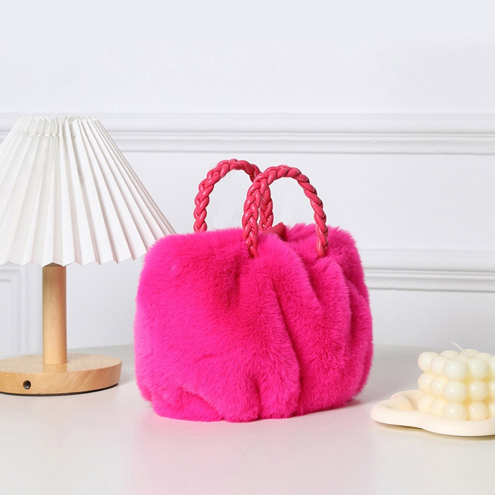Got Pink- Faux Fur Crossbody Handbag